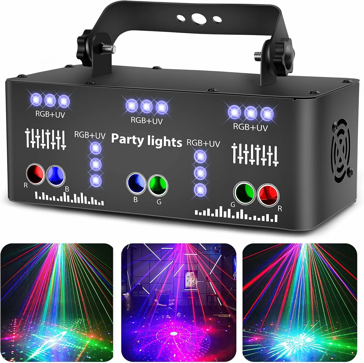 Littleboyny Projektor Świateł Dyskotekowych LED RGB DMX na imprezę