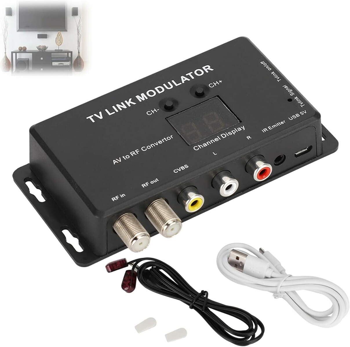 KUIDAMOS modulator RF TM70 UHF, konwerter AV na RF