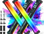Soonpho Zestaw 4x RGB LED Light Stick ze statywami - oświetlenie wideo – zdjęcie 1