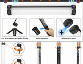 Soonpho Zestaw 4x RGB LED Light Stick ze statywami - oświetlenie wideo – zdjęcie 4