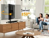 Perlegear PGTVS33 stojak stołowy na TV 24-60 cali, obrotowy, szkło – zdjęcie 2