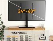 Perlegear PGTVS33 stojak stołowy na TV 24-60 cali, obrotowy, szkło – zdjęcie 3