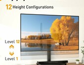 Perlegear PGTVS33 stojak stołowy na TV 24-60 cali, obrotowy, szkło – zdjęcie 4