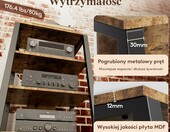 Lifewit stolik pod sprzęt audio 4-poziomowy z LED, brązowy rustykalny – zdjęcie 3