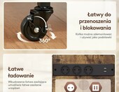 Lifewit stolik pod sprzęt audio 4-poziomowy z LED, brązowy rustykalny – zdjęcie 4