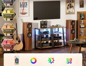Lifewit stolik pod sprzęt audio 4-poziomowy z LED, brązowy rustykalny – zdjęcie 5