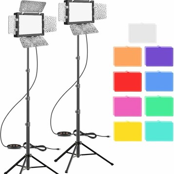 2 lamp wideo LED z barndoor EMART Zestaw (stan nowy)