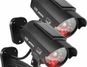 Sporgo atrapa kamery solarnej 2 szt., migająca dioda LED, czarna – zdjęcie 1