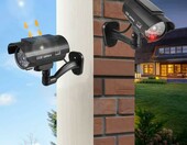 Sporgo atrapa kamery solarnej 2 szt., migająca dioda LED, czarna – zdjęcie 3