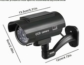 Sporgo atrapa kamery solarnej 2 szt., migająca dioda LED, czarna – zdjęcie 4