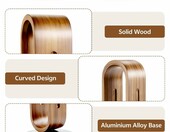 Hahorpa drewniany stojak na słuchawki z podstawą aluminiową – zdjęcie 3
