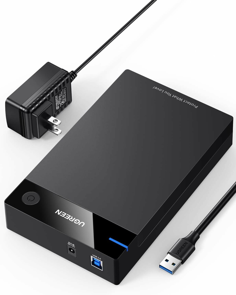 UGREEN Obudowa dysku 3,5 cala USB 3.0, SATA HDD/SSD do 16 TB