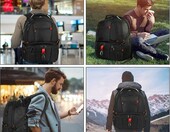 Plecak na laptopa MATEIN 17,3 cala, wodoodporny, czarny – zdjęcie 5