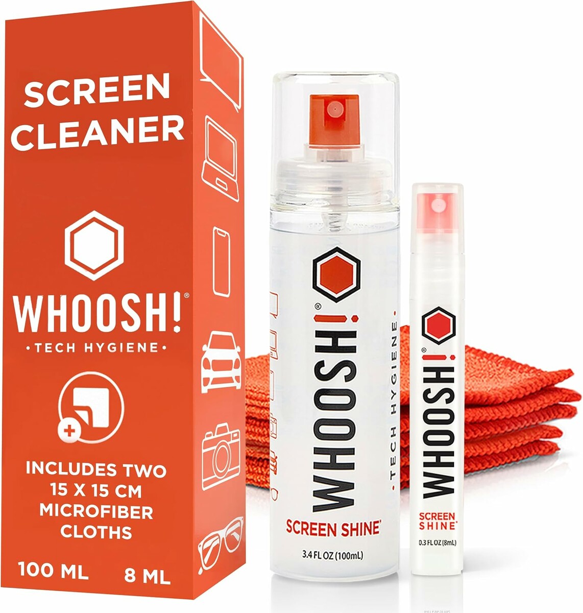 Zestaw do czyszczenia ekranów WHOOSH! Screen Shine Duo 108 ml + 2 ściereczki