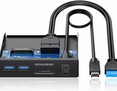 GRAUGEAR metalowy panel przedni 3,5 cala USB-C 20Gb/s z czytnikiem SD – zdjęcie 1