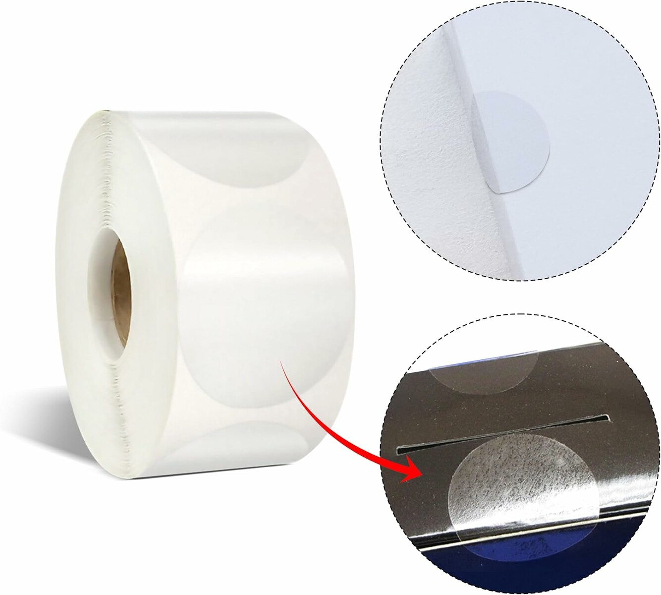 colortouch Przezroczyste naklejki okrągłe 1000 szt. – etykiety uszczelniające 3 cm