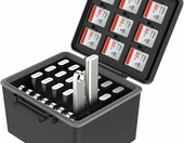 JJC Etui na karty pamięci i pendrive'y 2w1, czarno-białe – zdjęcie 1