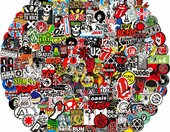 NEULEBEN zestaw 200 naklejek muzycznych na laptop i komputer, wodoodporne – zdjęcie 1