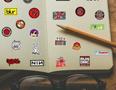 NEULEBEN zestaw 200 naklejek muzycznych na laptop i komputer, wodoodporne – zdjęcie 2