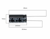 EMSea kondensatory elektrolityczne 2200uF 16V do naprawy płyt głównych, 40 szt. – zdjęcie 4