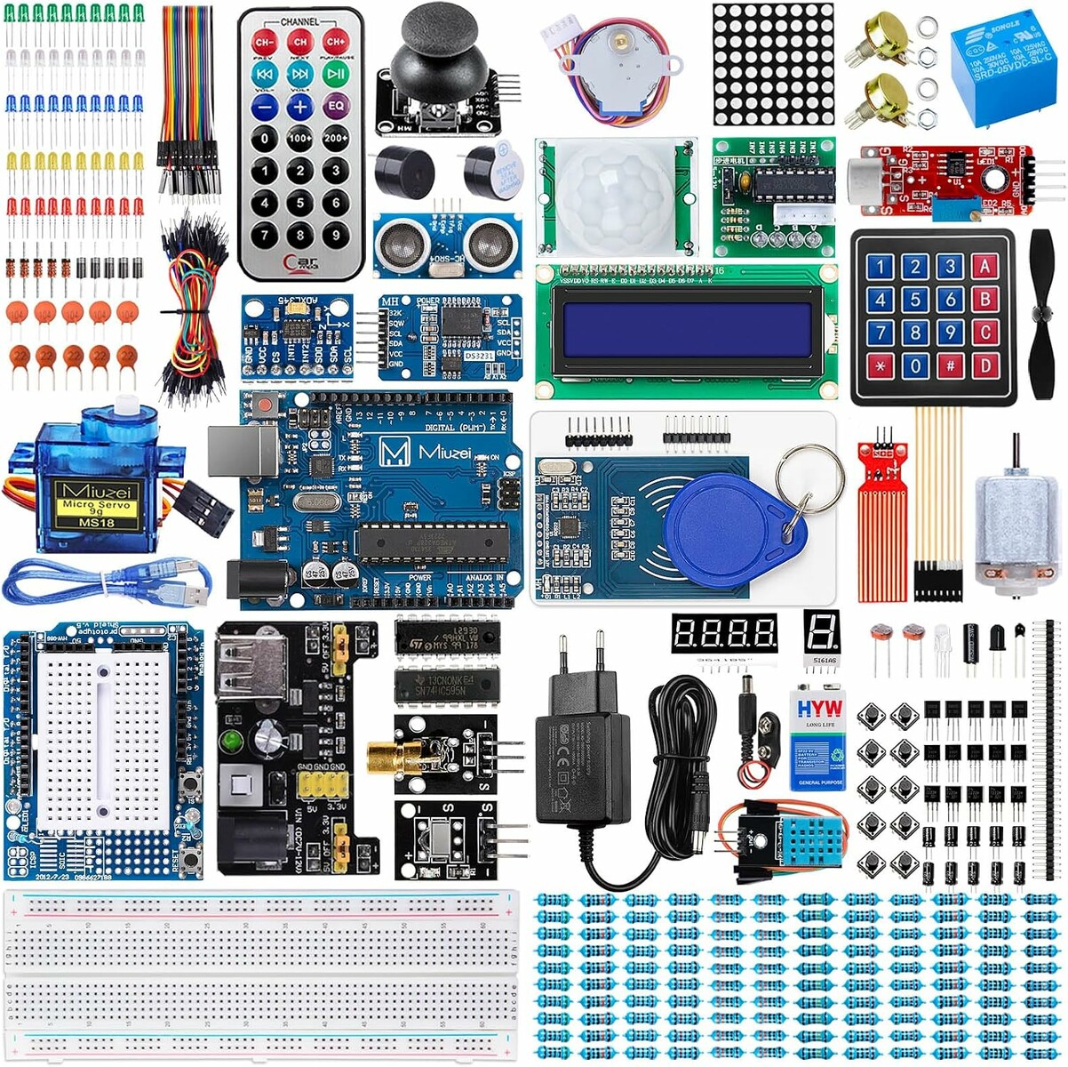 Zestaw startowy Miuzei kompatybilny z Arduino - 248 akcesoriow, 42 kursy