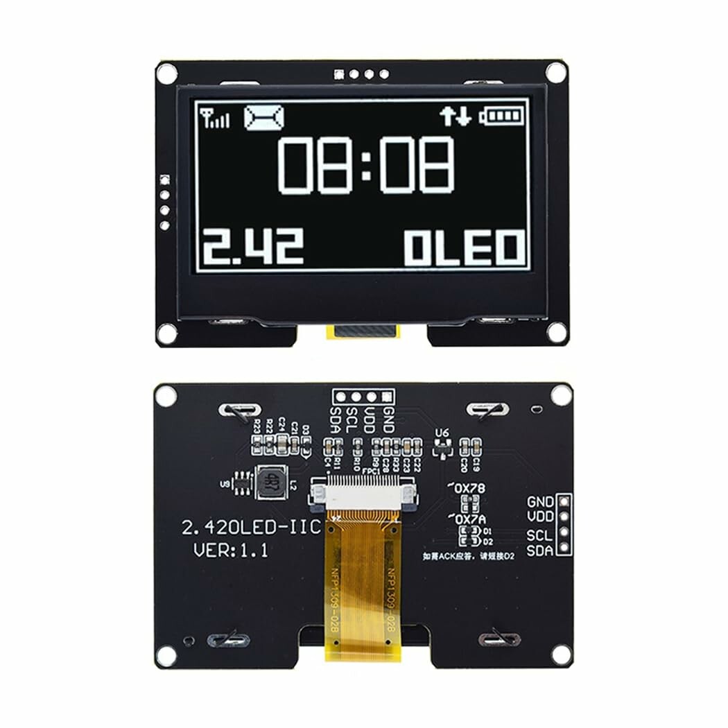 Modul wyswietlacza OLED Hailege 2,42 cala 128x64 IIC bialy