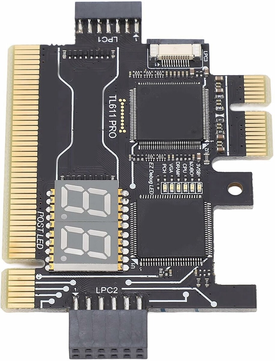 Eujgoov TL611 Pro karta diagnostyczna płyty głównej PCI-E z adapterem do laptopa