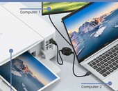 GELRHONR Przełącznik USB do drukarki dla 2 komputerów - kabel 4,5 m – zdjęcie 3