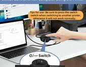 GELRHONR Przełącznik USB do drukarki dla 2 komputerów - kabel 4,5 m – zdjęcie 4
