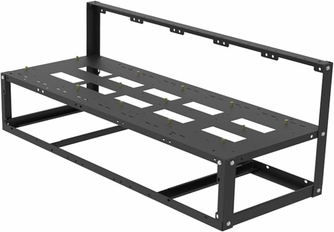 Stalowa obudowa koparki kryptowalut - rama pod 8 kart GPU, ATX