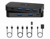 Przełącznik KVM USB BENFEI 3x USB 3.0 + USB-C z pilotem, 2 komputery – zdjęcie 1