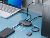 Przełącznik KVM USB BENFEI 3x USB 3.0 + USB-C z pilotem, 2 komputery – zdjęcie 2