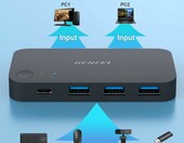 Przełącznik KVM USB BENFEI 3x USB 3.0 + USB-C z pilotem, 2 komputery – zdjęcie 4