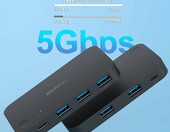 Przełącznik KVM USB BENFEI 3x USB 3.0 + USB-C z pilotem, 2 komputery – zdjęcie 5
