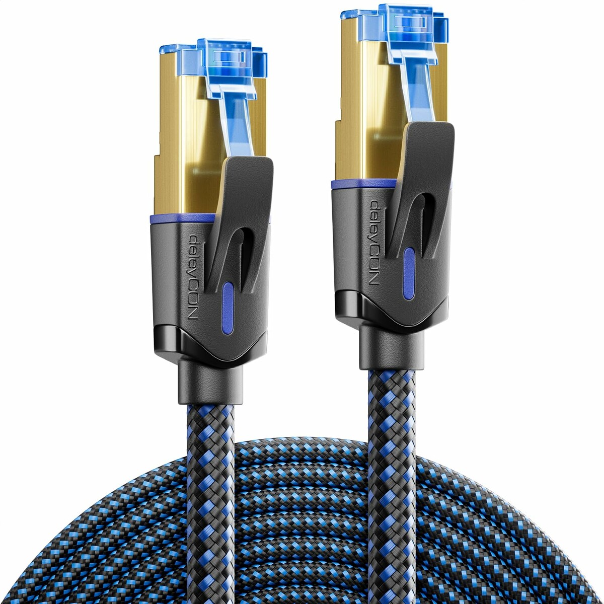 deleyCON Patchcord CAT8 10 m S/FTP, nylonowy, RJ45