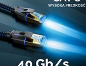 deleyCON Patchcord CAT8 10 m S/FTP, nylonowy, RJ45 – zdjęcie 3