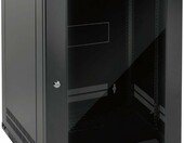 Tecmojo Szafa sieciowa naścienna 19" 15U 450 mm, czarna – zdjęcie 1