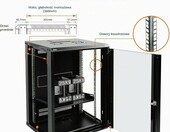 Tecmojo Szafa sieciowa naścienna 19" 15U 450 mm, czarna – zdjęcie 4