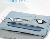 Pokrowiec na laptopa HYZUO 13 cali, jasnoniebieski, z kieszeniami – zdjęcie 3
