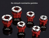 WilTec Gwintownica do rur stalowych 9-cz. z grzechotka, walizka – zdjęcie 5