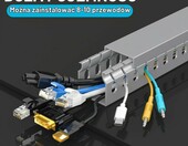 Aocii kanał kablowy 160 cm do szafy serwerowej, zestaw 4 szt., szary – zdjęcie 3