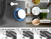 Fentic Mikser stojący 2000W z wałkiem do makaronu – misa 6,2 l – zdjęcie 3