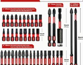 GEINXURN 41-częściowy zestaw bitów udarowych 1/4 cala – bity do wkrętarki – zdjęcie 2