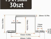 mawmuaw Obejmy do rur kwadratowych 15x15 mm ze stali nierdzewnej, 30 szt. – zdjęcie 2