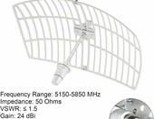 HzFitInc Antena paraboliczna WiFi 5 GHz 24dBi z kablem RP-SMA – zdjęcie 2