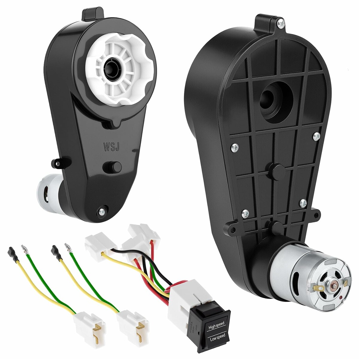 QWORK 2x Silnik elektryczny RS550 12V 40000 obr./min z okablowaniem