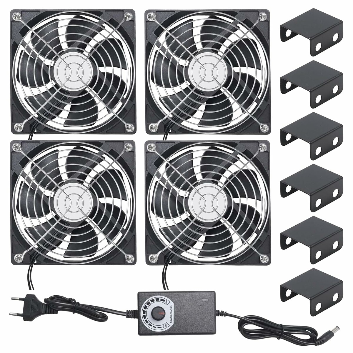 Hoypeyfiy zestaw 4x wentylator 120 mm do chłodzenia serwera i szafy rack