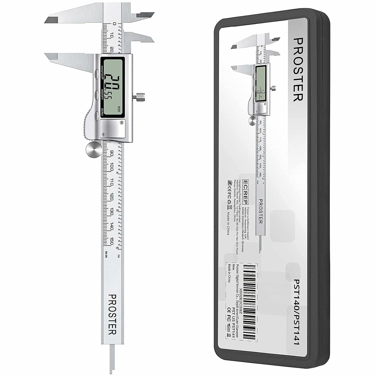 Proster Suwmiarka cyfrowa 150 mm, stal nierdzewna, duży ekran LCD