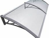 Vounot Daszek nad Drzwi Wejściowe 200x80 cm, przezroczysty, szary – zdjęcie 1
