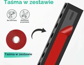 REFLYING Kanał kablowy naścienny 5 szt., 185 cm łącznie, czarny – zdjęcie 2
